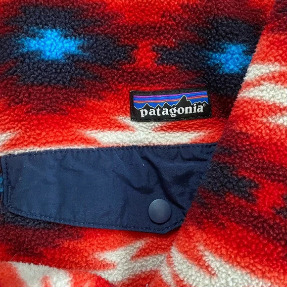 Patagonia Synchilla Jacket Women’s Large Aztec Red Wild Desert Print Snap T - Picture 4 of 9